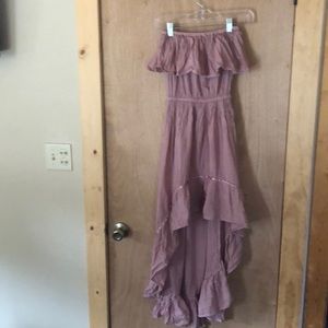 Jen’s Pirate Booty dusty rose-blush hi-low dress